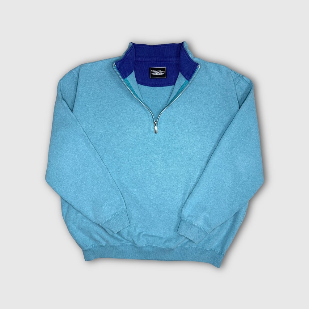 Straight Down Burnside Quarter Zip Golf Sweatshirt - Men's - XXL - Blue